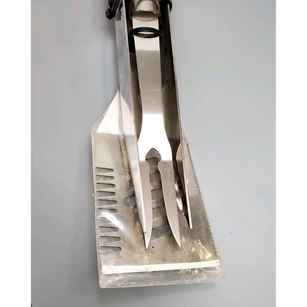 Mr. BAR-B-Q ▪ 3 PC Stainless Steel‎ BBQ Grill Tool Set-Tongs,Spatula & Fork-NEW